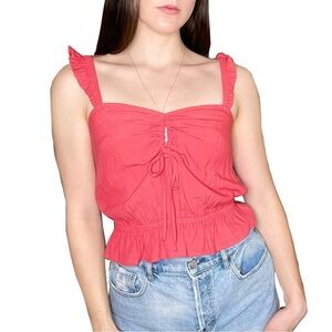 Express Hot Pink Peplum Fairycore Feminine Crop Top Size XS